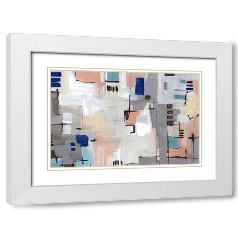 Intertwining Grid I  White Modern Wood Framed Art Print with Double Matting by Lera