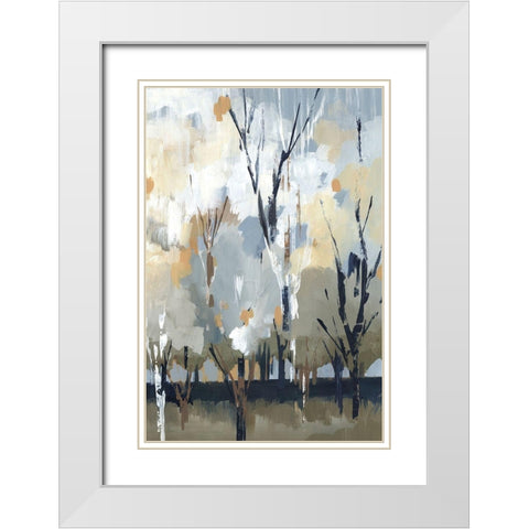 Silversong Birch I  White Modern Wood Framed Art Print with Double Matting by Lera