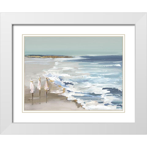 Summer Vacation II White Modern Wood Framed Art Print with Double Matting by Lera