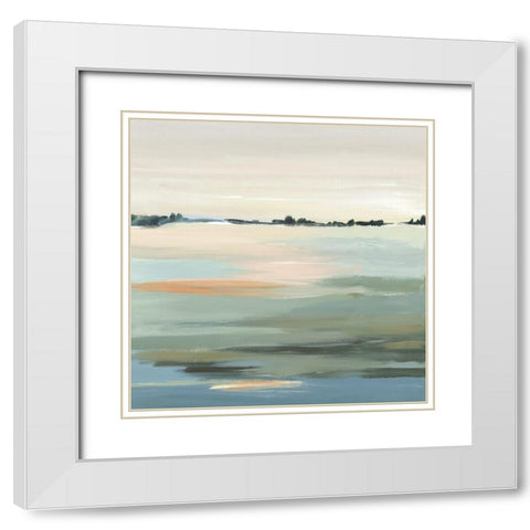 The Calm I  White Modern Wood Framed Art Print with Double Matting by Lera