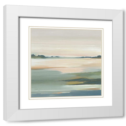 The Calm II White Modern Wood Framed Art Print with Double Matting by Lera