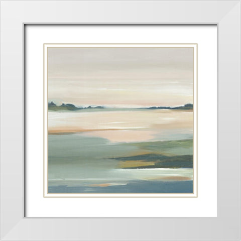 The Calm II White Modern Wood Framed Art Print with Double Matting by Lera