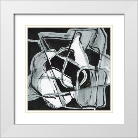 Blue Shuffle  White Modern Wood Framed Art Print with Double Matting by Lera