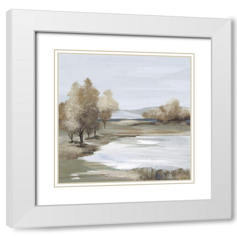 Quiet Serenity  White Modern Wood Framed Art Print with Double Matting by Lera