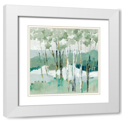 Quiet Birch Forest I  White Modern Wood Framed Art Print with Double Matting by Lera