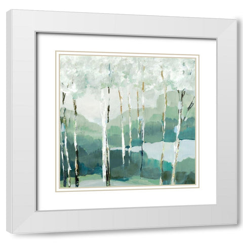 Quiet Birch Forest II  White Modern Wood Framed Art Print with Double Matting by Lera