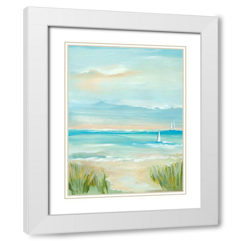 Paradise Spring II White Modern Wood Framed Art Print with Double Matting by Lera