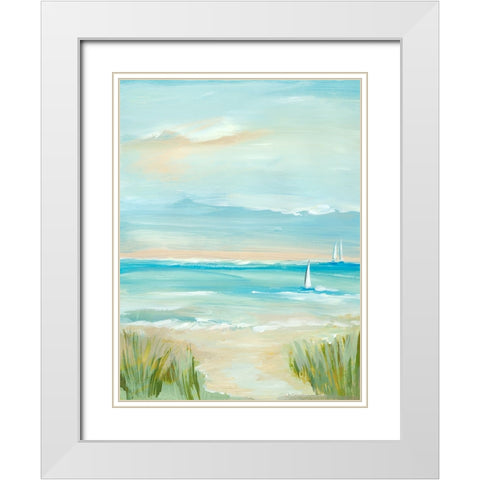 Paradise Spring II White Modern Wood Framed Art Print with Double Matting by Lera