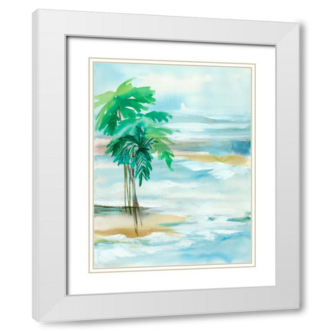 Beach of Paradise II White Modern Wood Framed Art Print with Double Matting by Lera