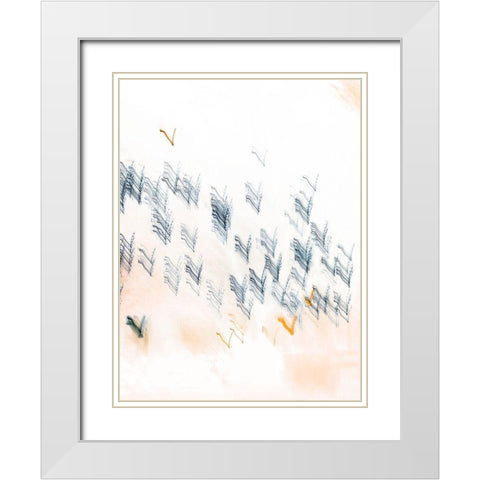 Brush Drag II White Modern Wood Framed Art Print with Double Matting by Mourier, Lily