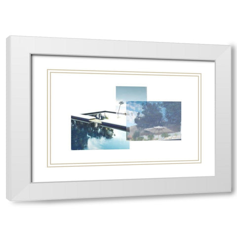 Swimming Pool White Modern Wood Framed Art Print with Double Matting by Mourier, Lily