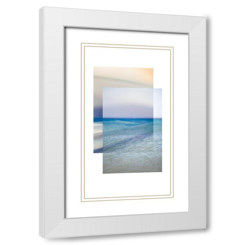 Beach Contrast White Modern Wood Framed Art Print with Double Matting by Delva, Florence