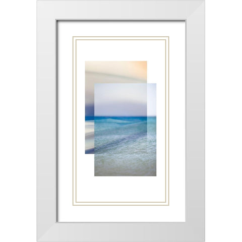 Beach Contrast White Modern Wood Framed Art Print with Double Matting by Delva, Florence