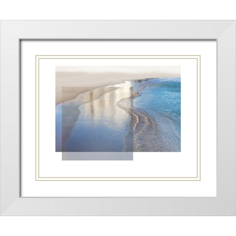 Water Overlap White Modern Wood Framed Art Print with Double Matting by Delva, Florence