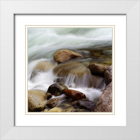 Waterfall White Modern Wood Framed Art Print with Double Matting by Levit, Keith