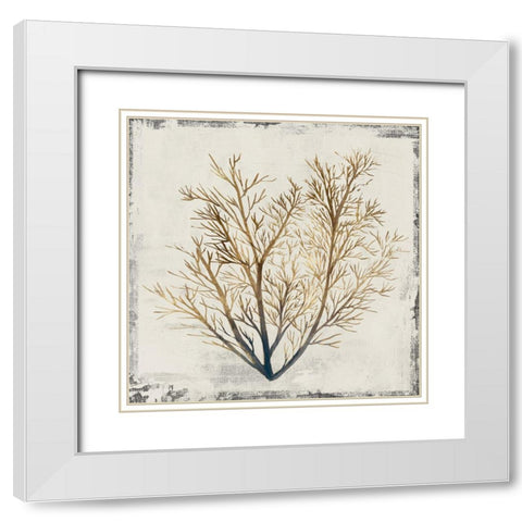 Yellow Coral II White Modern Wood Framed Art Print with Double Matting by Lily K