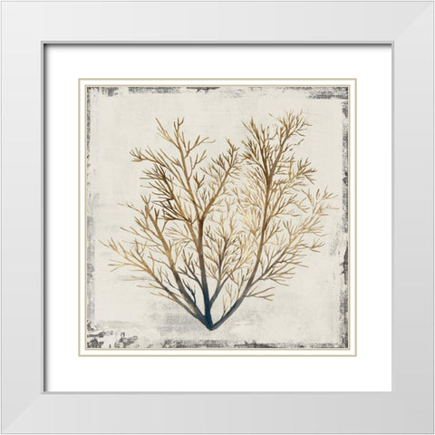 Yellow Coral II White Modern Wood Framed Art Print with Double Matting by Lily K