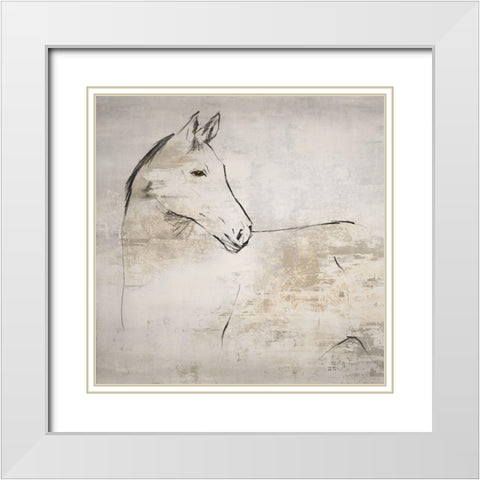 Horse II  White Modern Wood Framed Art Print with Double Matting by Lily K