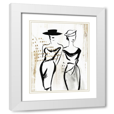 Fashion Figures I  White Modern Wood Framed Art Print with Double Matting by Lily K