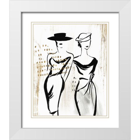Fashion Figures I  White Modern Wood Framed Art Print with Double Matting by Lily K