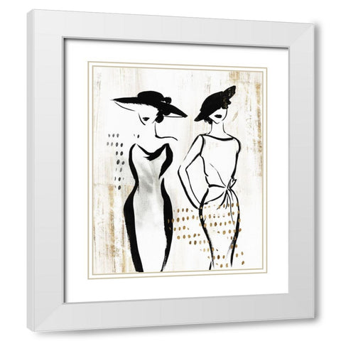 Fashion Figures II  White Modern Wood Framed Art Print with Double Matting by Lily K