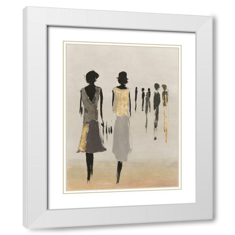 Fashionable Ladies I  White Modern Wood Framed Art Print with Double Matting by Lily K