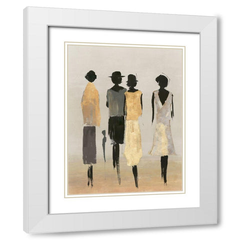 Fashionable Ladies II  White Modern Wood Framed Art Print with Double Matting by Lily K