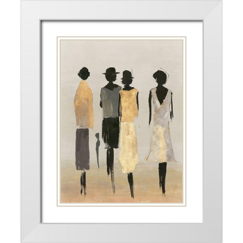 Fashionable Ladies II  White Modern Wood Framed Art Print with Double Matting by Lily K