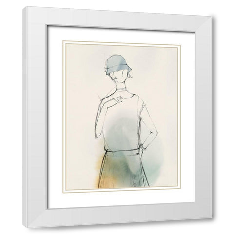 Fashion Girl I  White Modern Wood Framed Art Print with Double Matting by Lily K
