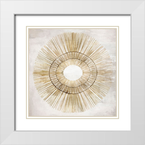 Rattan Decor I White Modern Wood Framed Art Print with Double Matting by Lily K