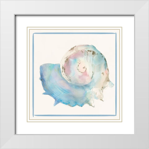 Seashell Serenade II White Modern Wood Framed Art Print with Double Matting by Lily K