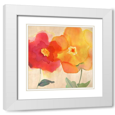 So Joyful II White Modern Wood Framed Art Print with Double Matting by Berg, Margaret
