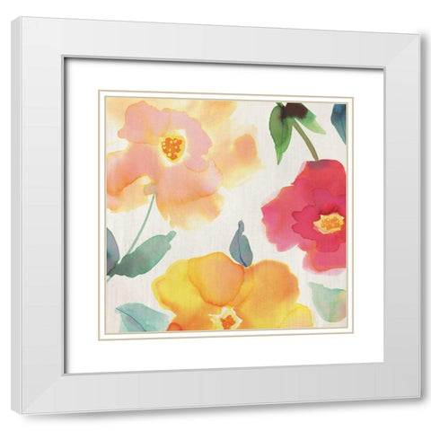 So Happy II  White Modern Wood Framed Art Print with Double Matting by Berg, Margaret