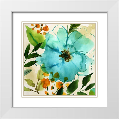 Naeva I White Modern Wood Framed Art Print with Double Matting by Berg, Margaret