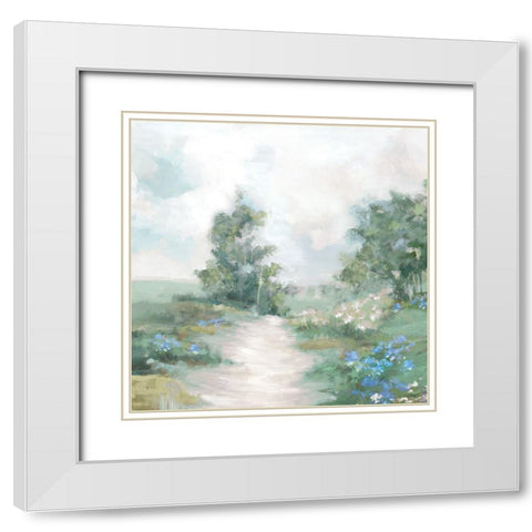 Forest of Green White Modern Wood Framed Art Print with Double Matting by PI Studio