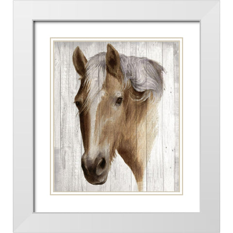 Chestnut Mare II White Modern Wood Framed Art Print with Double Matting by May, Maya