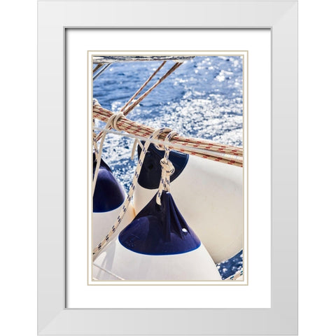 Wave Breaker White Modern Wood Framed Art Print with Double Matting by Boateng, Michael K