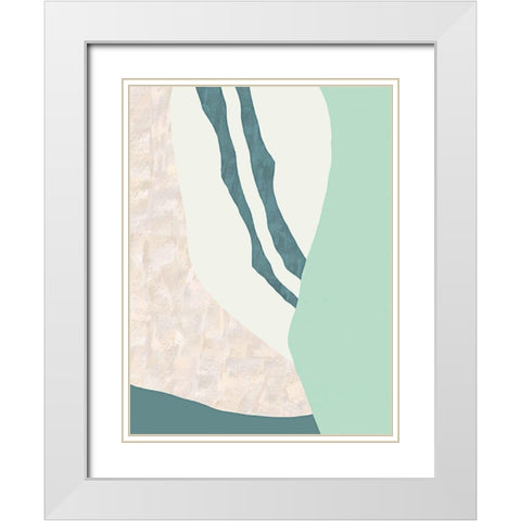 Amble White Modern Wood Framed Art Print with Double Matting by Modi, Sakshi