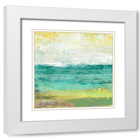 Ocean Light I White Modern Wood Framed Art Print with Double Matting by Woods, Maya