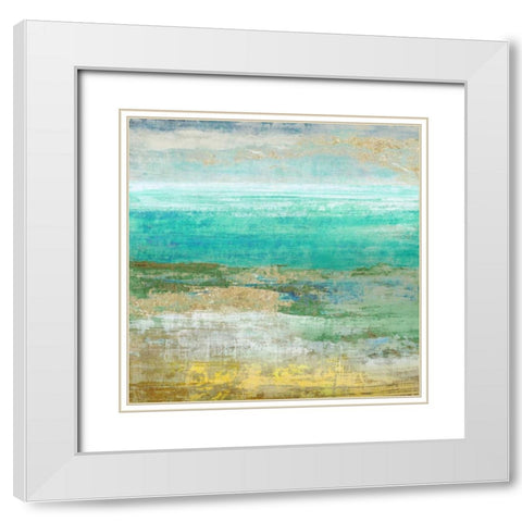Ocean Light II White Modern Wood Framed Art Print with Double Matting by Woods, Maya