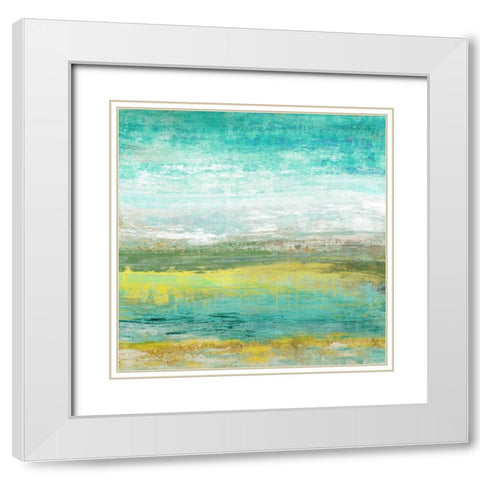 Ocean Light III White Modern Wood Framed Art Print with Double Matting by Woods, Maya