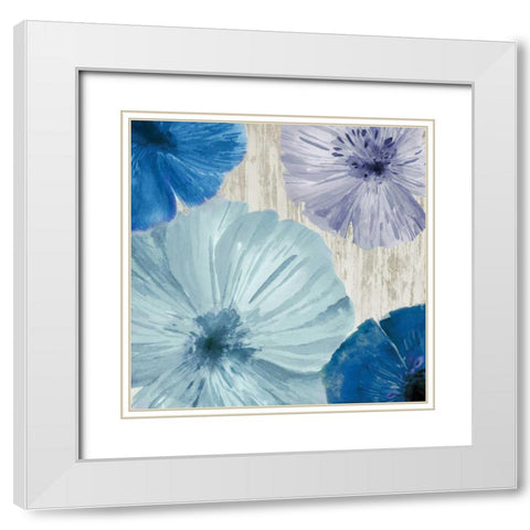 Poppies I White Modern Wood Framed Art Print with Double Matting by Woods, Maya