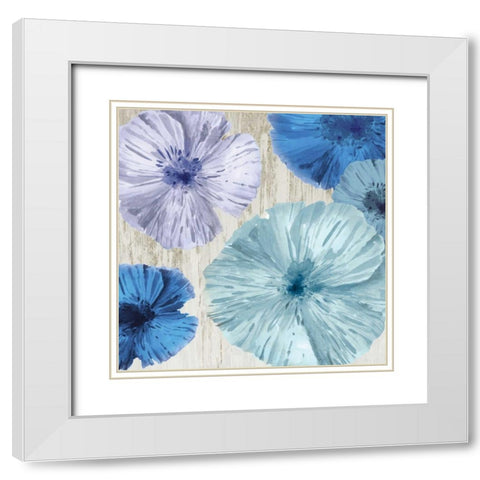 Poppies II White Modern Wood Framed Art Print with Double Matting by Woods, Maya