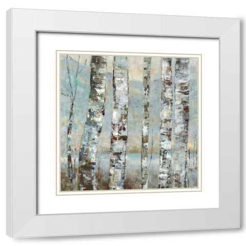 Winter Birch I  White Modern Wood Framed Art Print with Double Matting by Woods, Maya