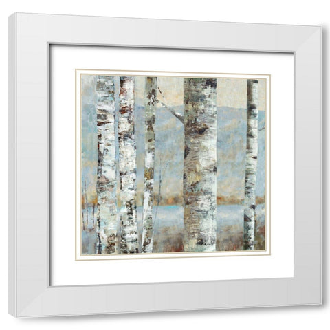 Winter Birch II White Modern Wood Framed Art Print with Double Matting by Woods, Maya