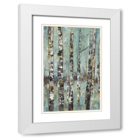 Winter Birch III White Modern Wood Framed Art Print with Double Matting by Woods, Maya