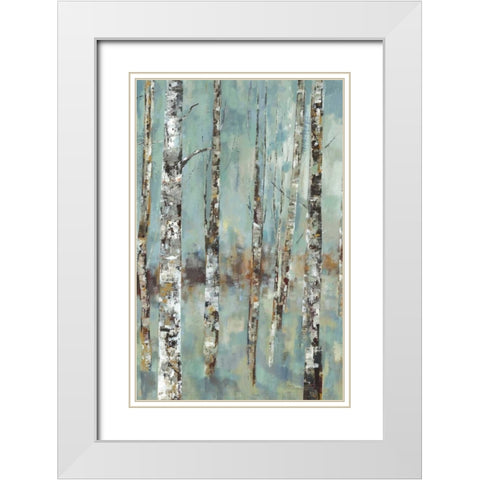 Winter Birch IV White Modern Wood Framed Art Print with Double Matting by Woods, Maya