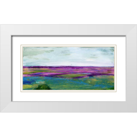 Pastoral  White Modern Wood Framed Art Print with Double Matting by Woods, Maya