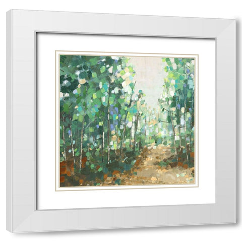 Backwoods II White Modern Wood Framed Art Print with Double Matting by Woods, Maya