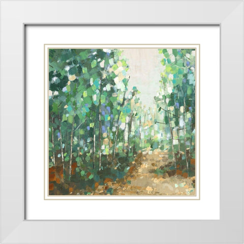 Backwoods II White Modern Wood Framed Art Print with Double Matting by Woods, Maya
